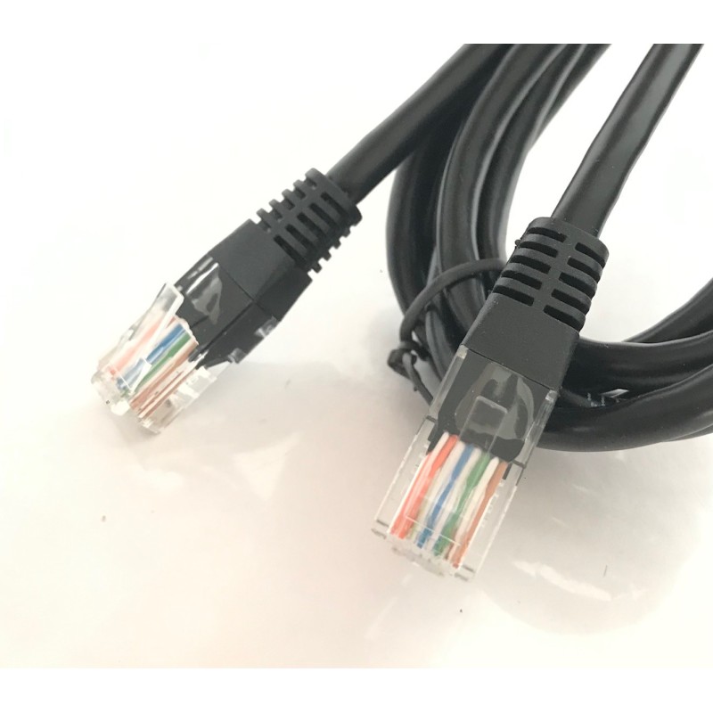 1 pz. - Cavo di rete Cat.5e UTP Rj45/Rj45 8 pin 3mt colore nero