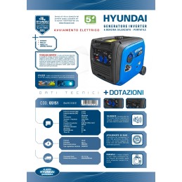 Generatore Hyundai 65151- Generatore a benzina x Inverter 3,0 Kw 223 CC