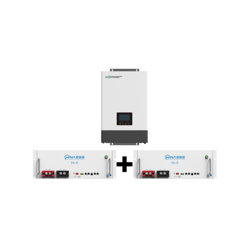 KIT LuxPower Tek Inverter SNA6000 6Kw 48V Hibrid Off-Grid + 2 Baterii 5.12Kw (10.24kw total)