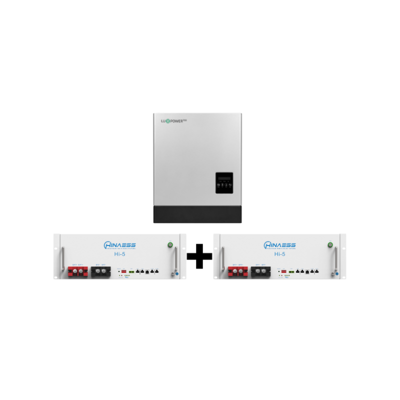 KIT LuxPower Tek Inverter LXP 6Kw 48V Ibrido On-Grid CEI 021 + 2 Batterie 5.12Kw (10.24kw totali)