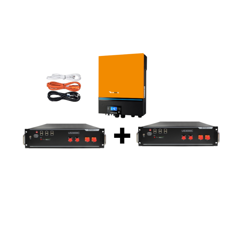 Kit SP24 Axpert Max 8.0Kw 48V Off-Grid Inverter e 2 x Pylontech US3000C totali 7.1Kw accumulo