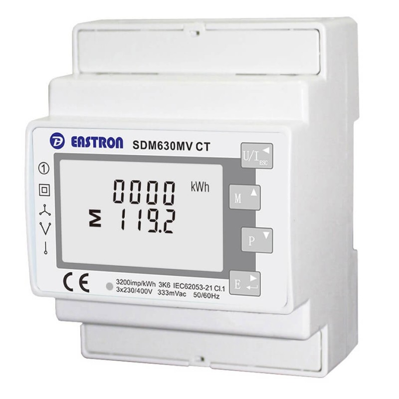 EASTRON SDM630MV CT MEDIDOR DE ENERGÍA DIGITAL TRIFÁSICO MULTIFUNCIÓN 400V